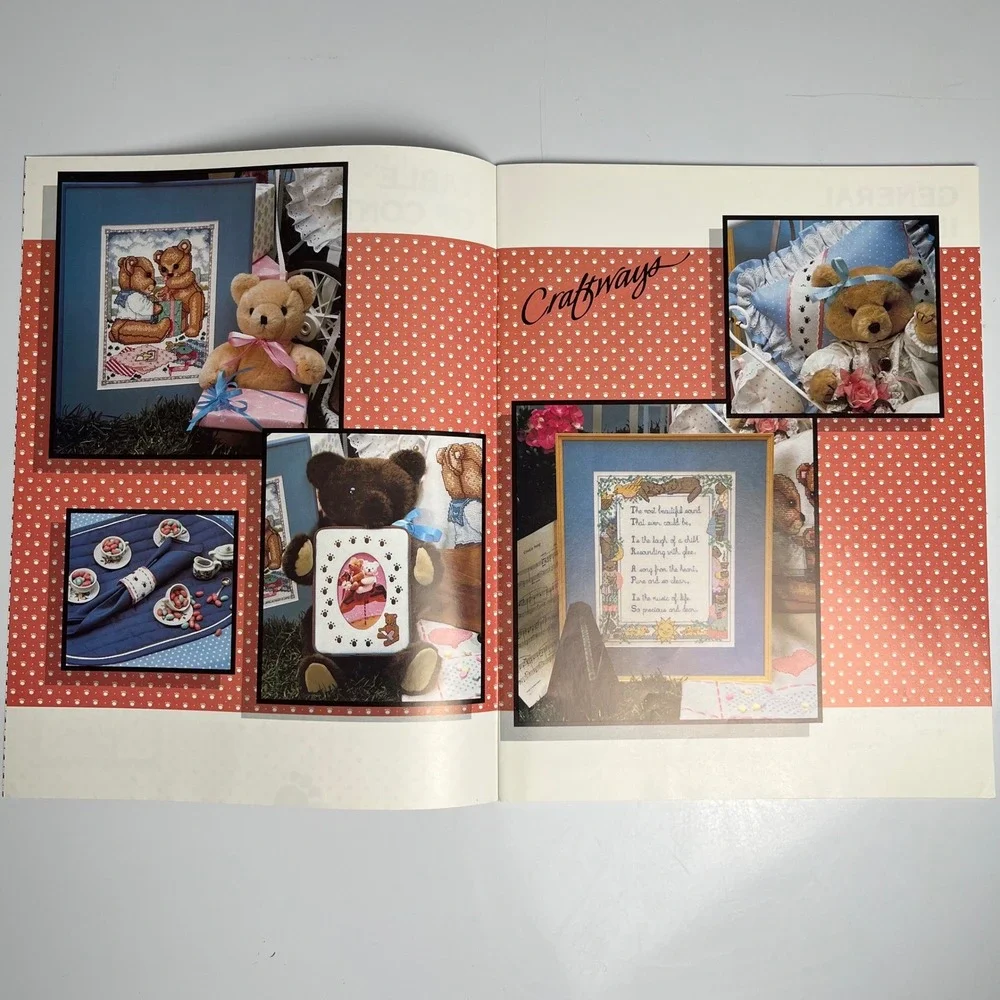 VTG Hugga Bears Craftways Cross‎ Stitch Patterns Book Teddy Bear Designs